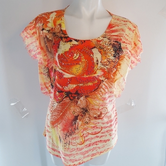 STYLE & CO PETITE LARGE EMBELLISHED TOP - Picture 1 of 6